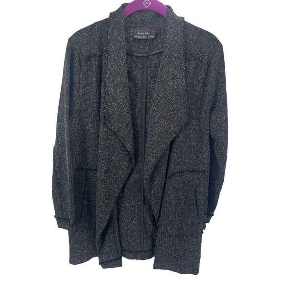 Dress Forum Womens Lightweight Jacket Shawl Open Front Pockets Dark Gray Large - Picture 3 of 10